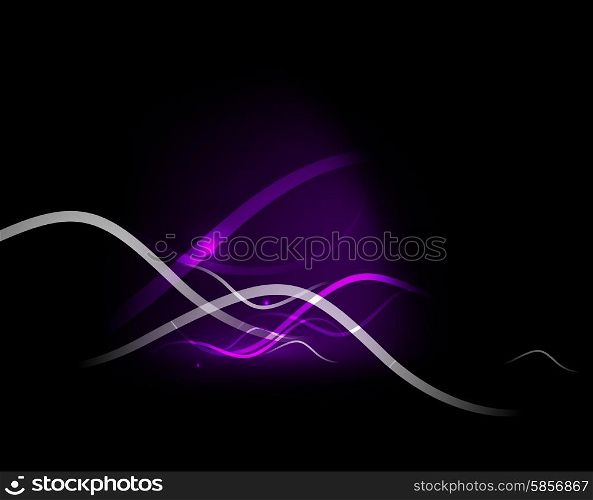 Purple abstract wave in dark space. Purple abstract wave in dark space. Vector illustration. Abstract background