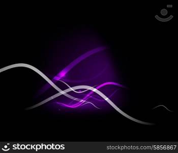 Purple abstract wave in dark space. Purple abstract wave in dark space. Vector illustration. Abstract background