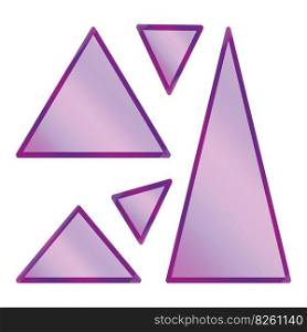 purple acrylic triangles on light background. Transparent glass plate. Vector illustration. EPS 10.. purple acrylic triangles on light background. Transparent glass plate. Vector illustration.
