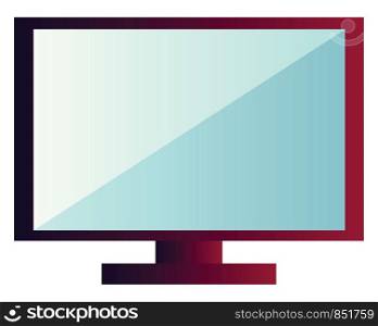 Purple and blue desktop monitor vector illustration on a white background