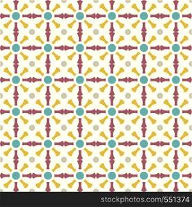 Purple and yellow bone and circle pattern on pastel background. Retro and classic bone seamless pattern for vintage or old design.