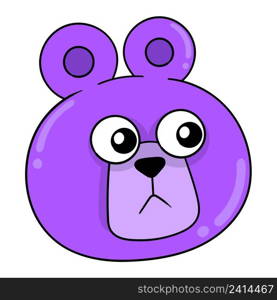 purple bear head is plain face