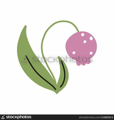Purple bell flower. Vector doodle illustration on a white background.