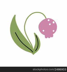 Purple bell flower. Vector doodle illustration on a white background.