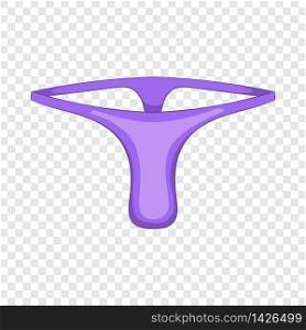 Purple bikini panties icon. Cartoon illustration of purple bikini panties vector icon for web. Purple bikini panties icon, cartoon style