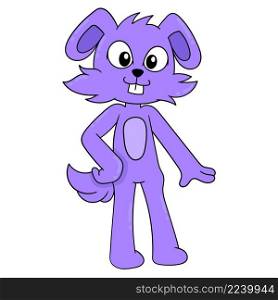 purple bunny standing cute face