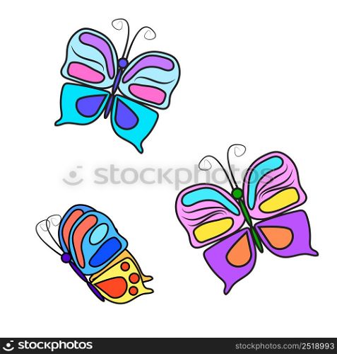 purple butterflies in realistic style. Vector illustration. stock image. EPS 10.. purple butterflies in realistic style. Vector illustration. stock image.