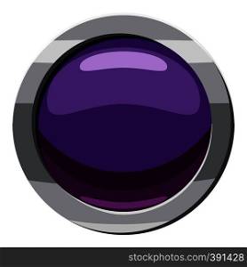 Purple button icon. Cartoon illustration of purple button vector icon for web. Purple button icon, cartoon style