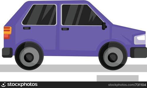 Purple car vector illustration on white background.