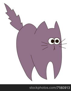 Purple cat, illustration, vector on white background