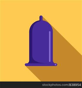 Purple condom icon. Flat illustration of purple condom vector icon for web design. Purple condom icon, flat style