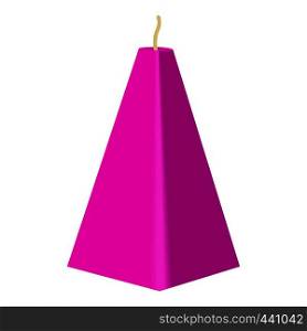 Purple conical candle icon. Cartoon illustration of purple conical candle vector icon for web. Purple conical candle icon, cartoon style