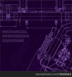 Purple cyberspace. Corporate Identity. Computer aided design systems. Instrument-making drawings. Blueprint, diagram plan. Blueprint. Corporate Identity. Vector engineering illustration