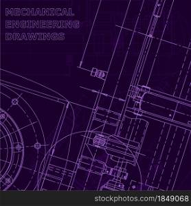 Purple cyberspace. Corporate Identity. Computer aided design systems. Mechanical Industry. Blueprint. Corporate Identity. Vector engineering illustration