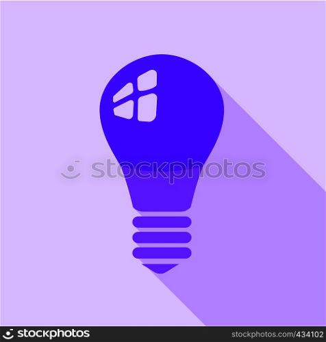 Purple electric bulb icon. Flat illustration of purple electric bulb vector icon for web. Purple electric bulb icon, flat style