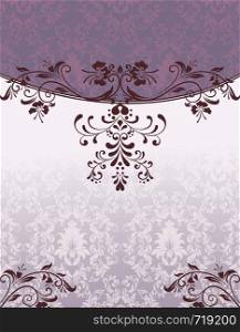 Purple floral bridal shower invitation