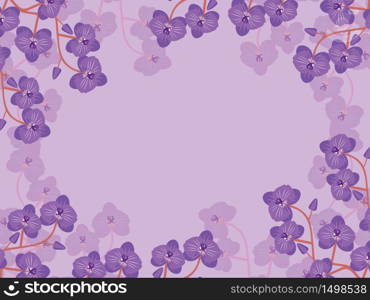 Purple Floral Flower Greeting Card Template Background Border