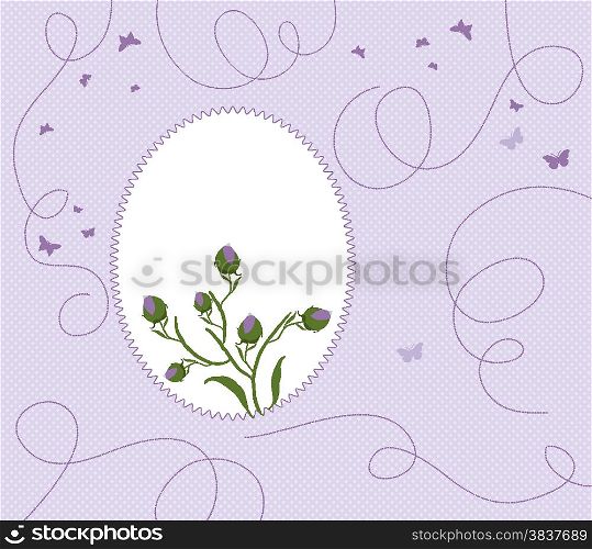 purple floral frame