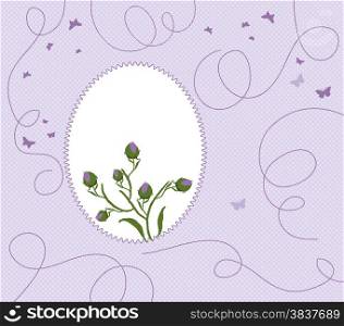 purple floral frame