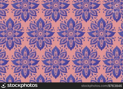 Purple Floral Wallpaper with Eight-Petal Flowers