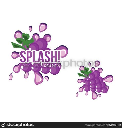 Purple Grape Fruit Fresh Splash Juice Drink Illustration