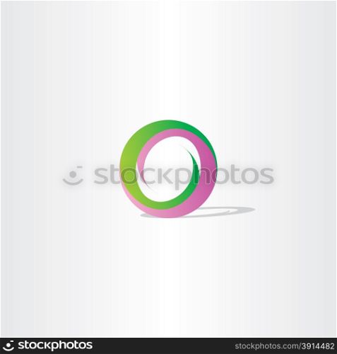 purple green letter o logo design vector circle