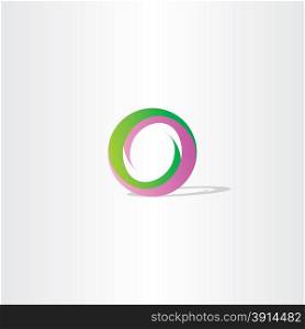 purple green letter o logo design vector circle