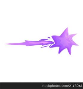 Purple gun flash icon cartoon vector. Shot effect. Flame energy. Purple gun flash icon cartoon vector. Shot effect