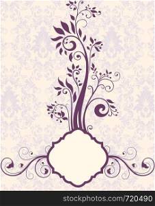 Purple invitation card, vector illustration