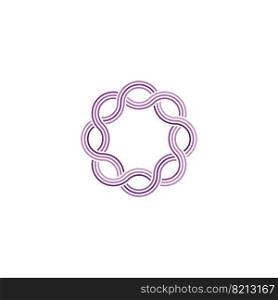 purple knot connection logo icon vector design element