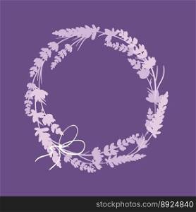 Purple lavender flowers wreath decor arrangement vector image