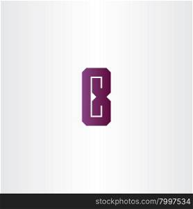 purple letter e logo vector sign design font