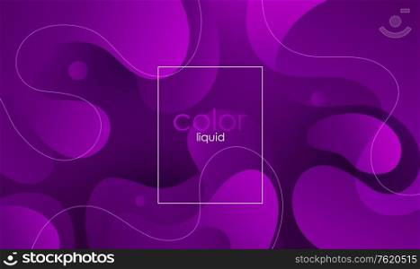 Purple liquid organic shape. Moving colorful abstract background. Dynamic Effect. Vector Illustration. Design Template for poster and cover.. Moving colorful abstract background. Dynamic Effect. Vector Illustration. Design Template.