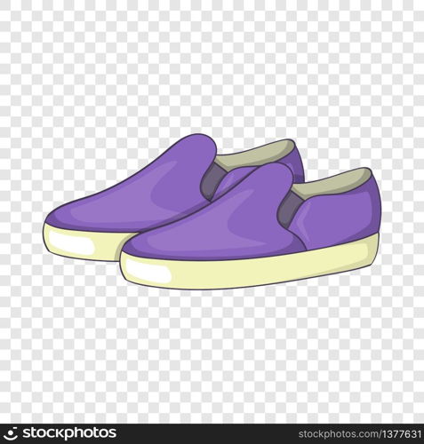 Purple loafers icon in cartoon style isolated on background for any web design . Purple loafers icon, cartoon style