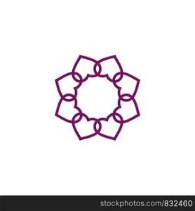 Purple Love Flower Logo Template Illustration Design. Vector EPS 10.