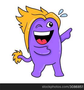 purple monster is laughing lol