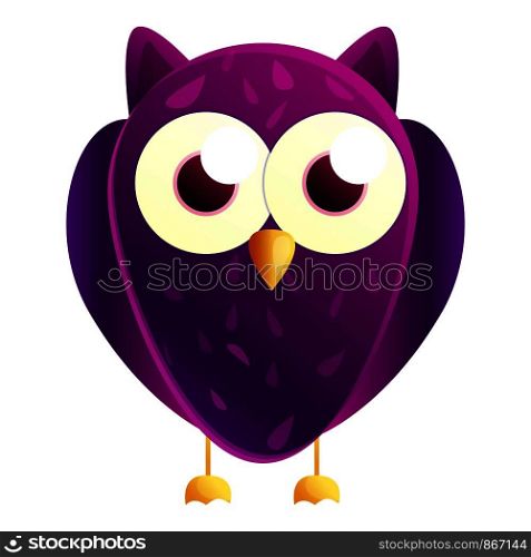 Purple owl icon. Cartoon of purple owl vector icon for web design isolated on white background. Purple owl icon, cartoon style