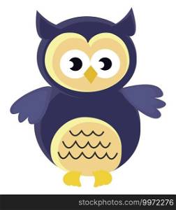 Purple owl, illustration, vector on white background