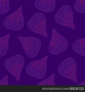 Purple palette seamless pattern with figs abstract shapes. Food fruit backdrop in mono color. Designed for fabric design, textile print, wrapping, cover. Vector illustration.. Purple palette seamless pattern with figs abstract shapes. Food fruit backdrop in mono color.