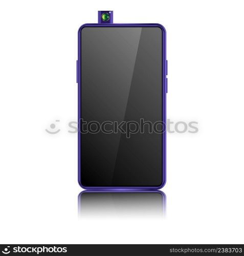 purple pop up camera realistic smartphone