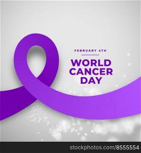 purple ribbon concept for world cancer day design
