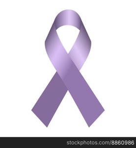 Purple ribbon for all cancer symbol isolated on a white background.Vector illustration