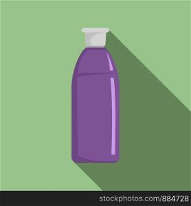 Purple shampoo bottle icon. Flat illustration of purple shampoo bottle vector icon for web design. Purple shampoo bottle icon, flat style