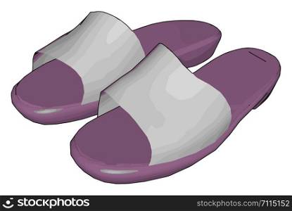 Purple shoes, illustration, vector on white background.