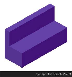 Purple sofa icon. Isometric of purple sofa vector icon for web design isolated on white background. Purple sofa icon, isometric style