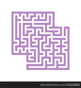 Purple square labyrinth. A game for children. Simple flat vector illustration isolated on white background. With a place for your images. Purple square labyrinth. A game for children. Simple flat vector illustration isolated on white background. With a place for your images.