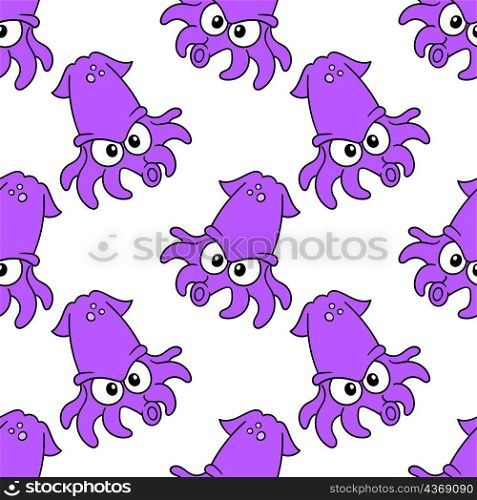 purple squid seamless pattern textile print