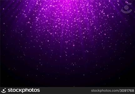 Purple star explosion with pink sparkles, cosmic starburst. Violet stardust, a shining star with rays isolated on a dark background, vector light effect.. Purple star explosion with pink sparkles, cosmic starburst, vector light effect.