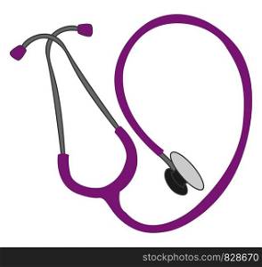 Purple stethoscope, illustration, vector on white background.