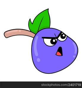 purple tomato with a bright face